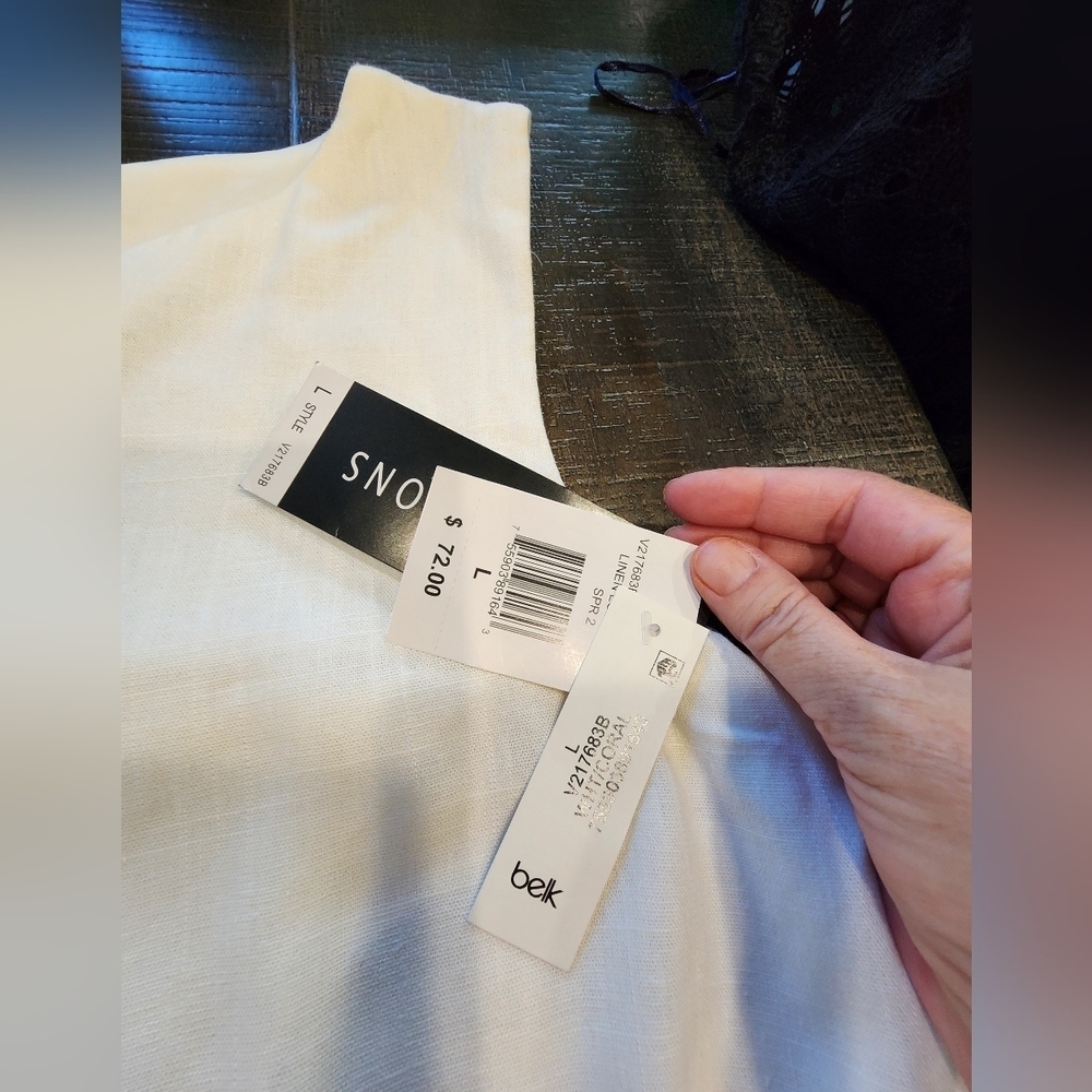 NWT'S PERCEPTIONS NY WHITE, ORANGE & BLACK TIERED DRESS - Picture 6 of 8